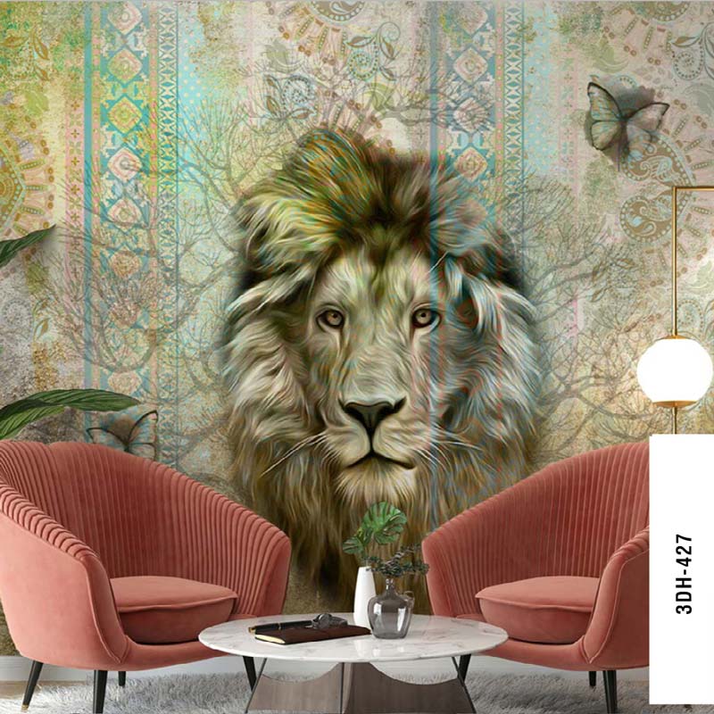Wild Lion Wall Mural