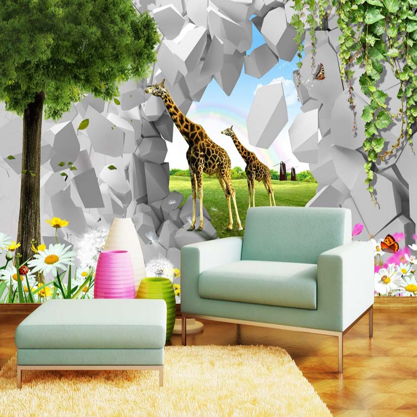 Zebra Broken Wall Mural