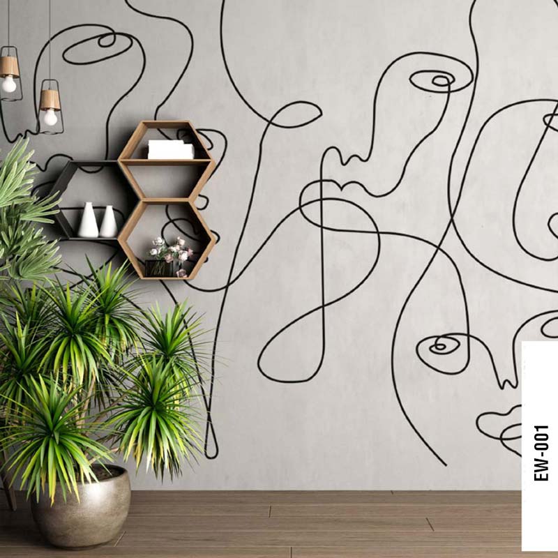 Face Line Wall Mural