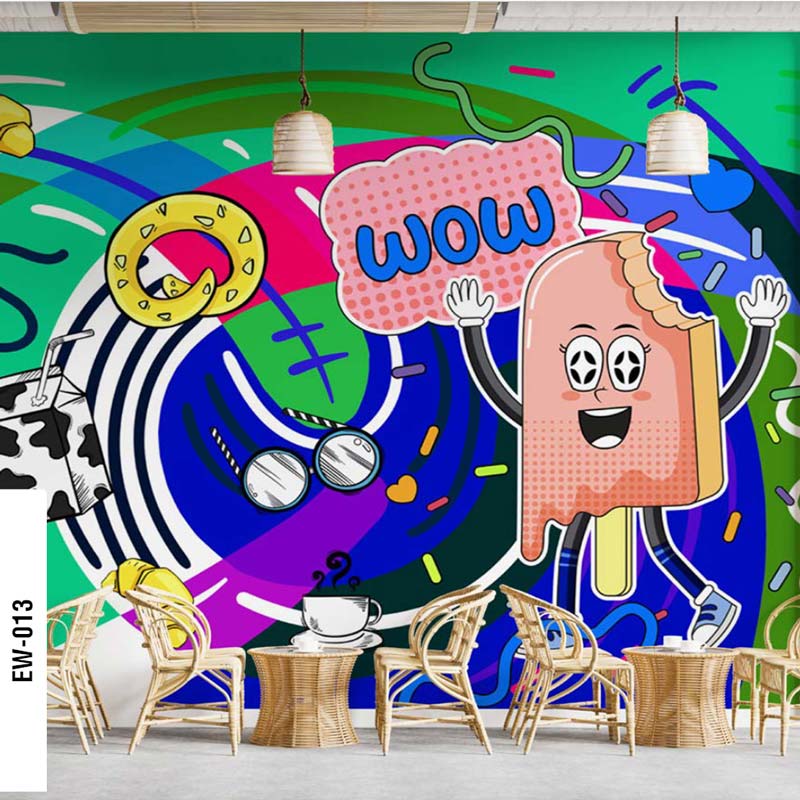 Ice Cream Cafe Wall Mural