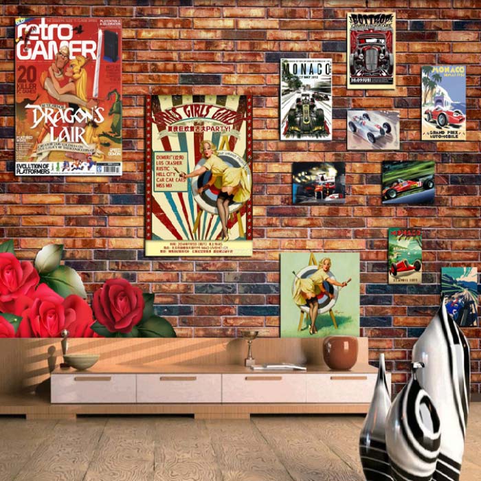 Red Bricks with Poster Mural