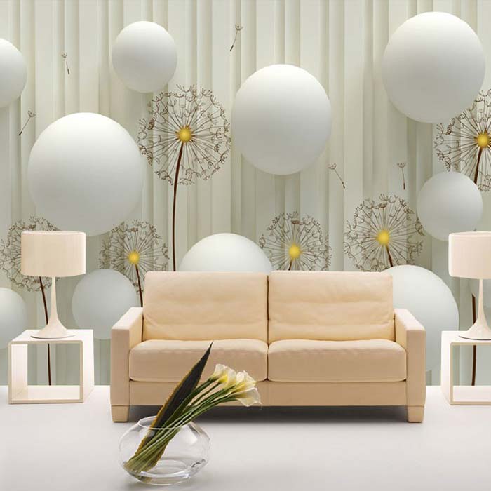 White Flower Ball Wall Mural