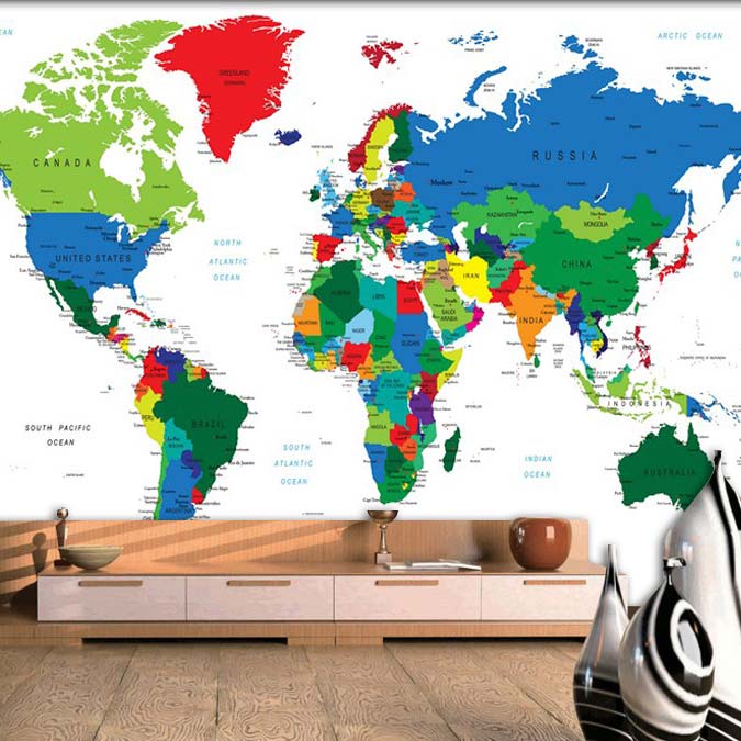 World Map Mural