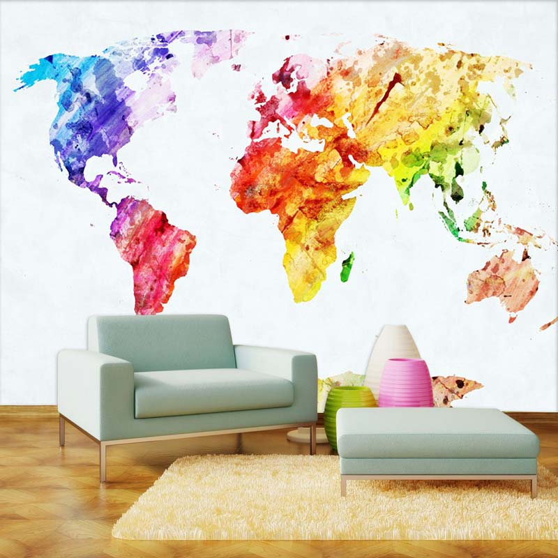 Colored Map Mural