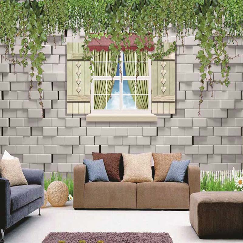 White Bricks Window Mural