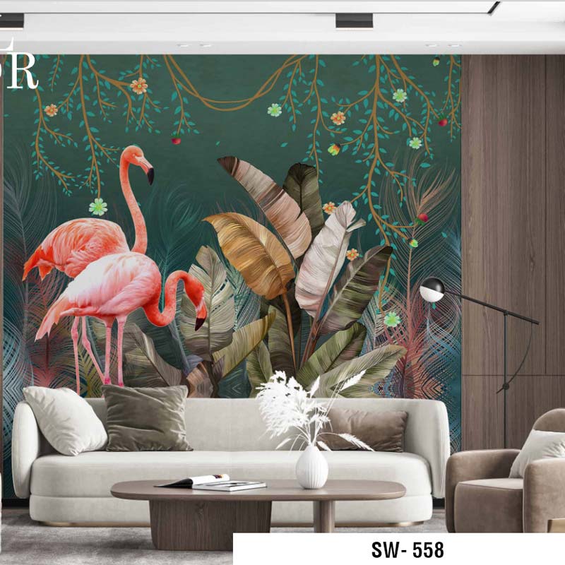 Swan in Forest Wallpaper