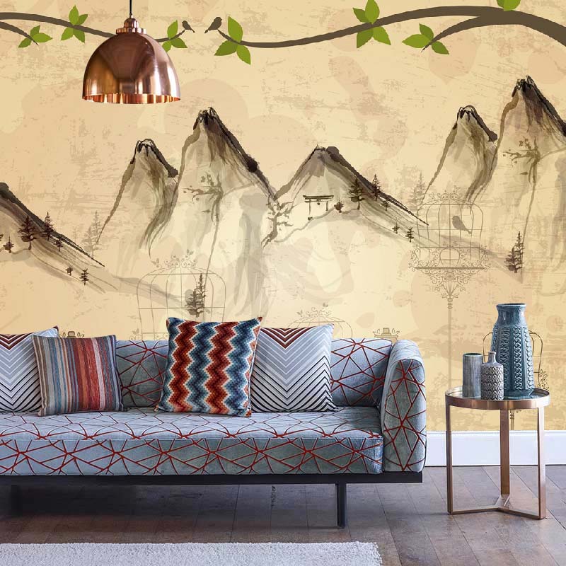 Mountain and Cage Art Mural