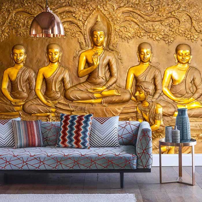 Buddha and Devotees Wallpaper