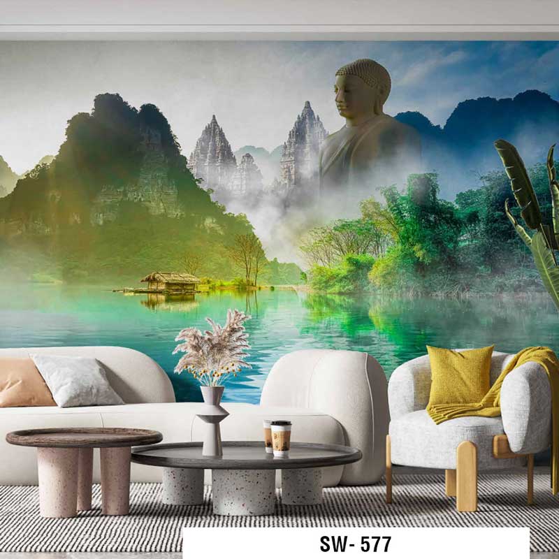 Beautiful Budha Scenery Mural