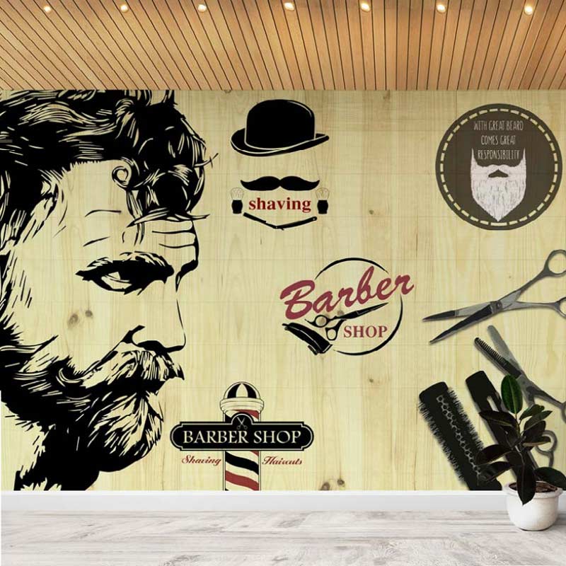 Barber Shop Custom Wall Mural