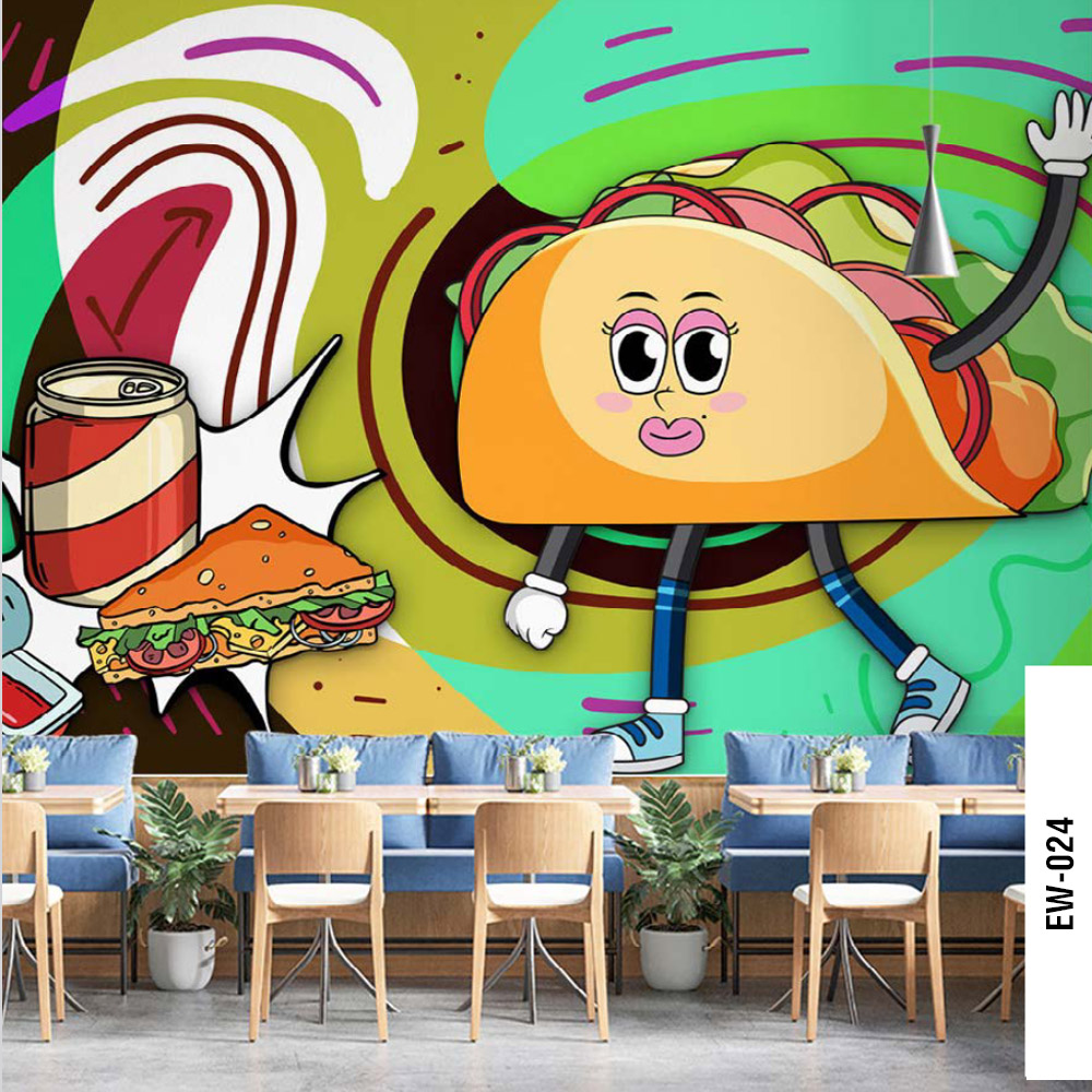 Fast Food Cafe Mural
