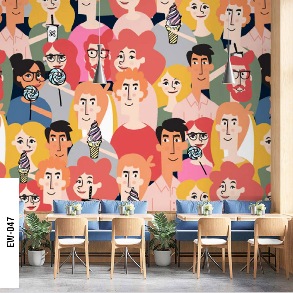 Faces Art Wall Mural