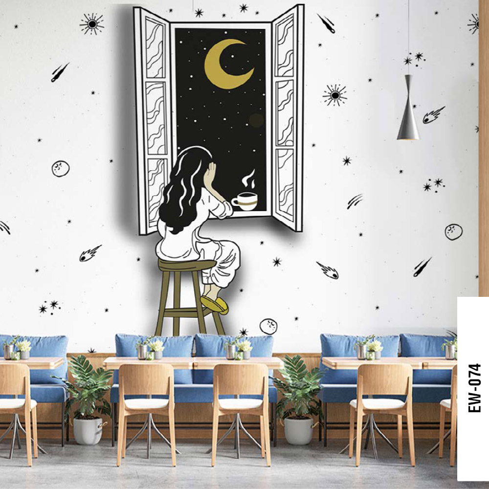 Moon Window View Mural