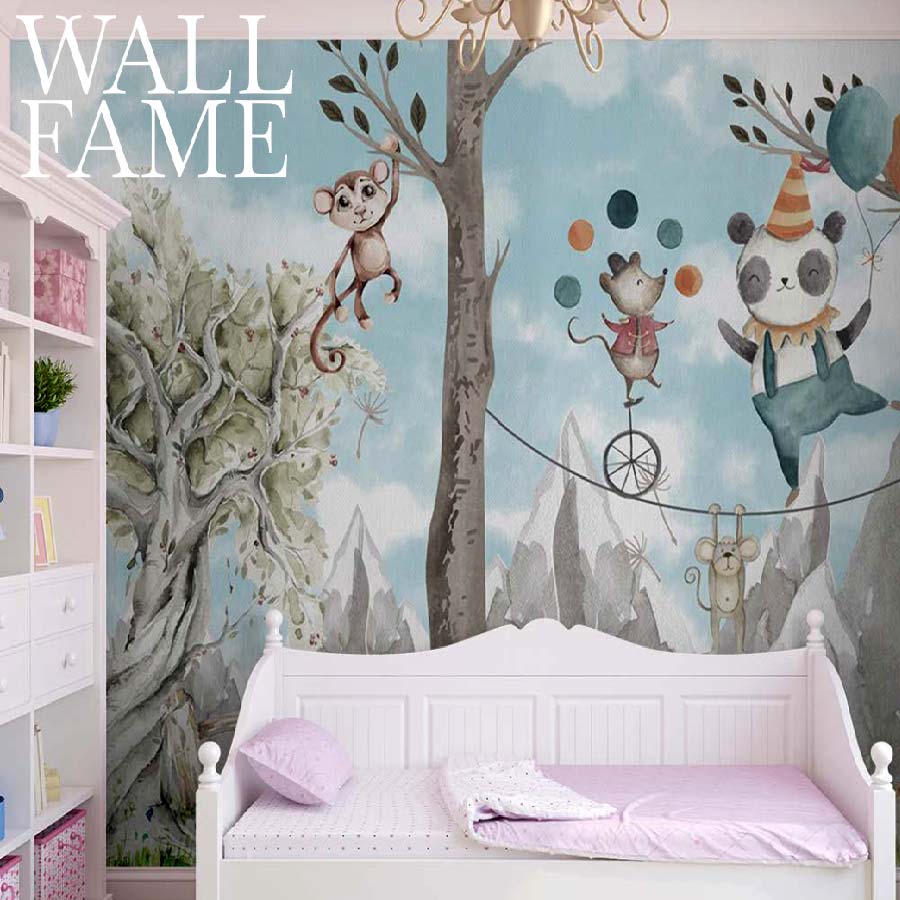 Playing Animal Kids Wall Mural