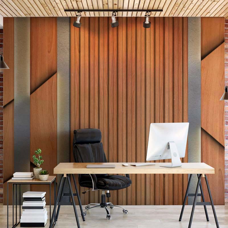 Wooden Stripe Design Mural